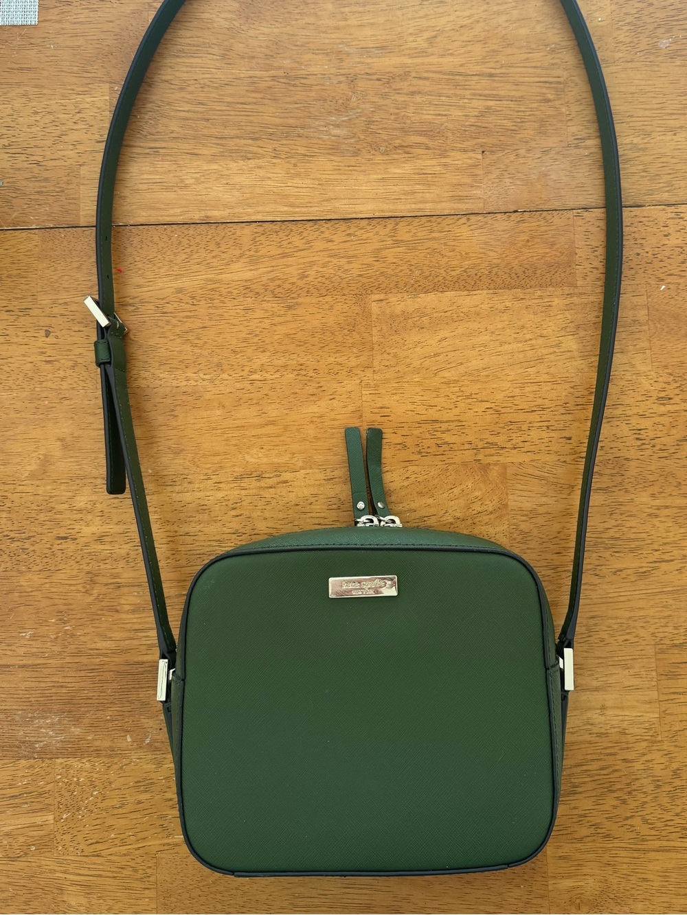 Kate Spade Dark Green Saffiano Leather Crossbody Bag